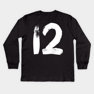 Number 12 Kids Long Sleeve T-Shirt